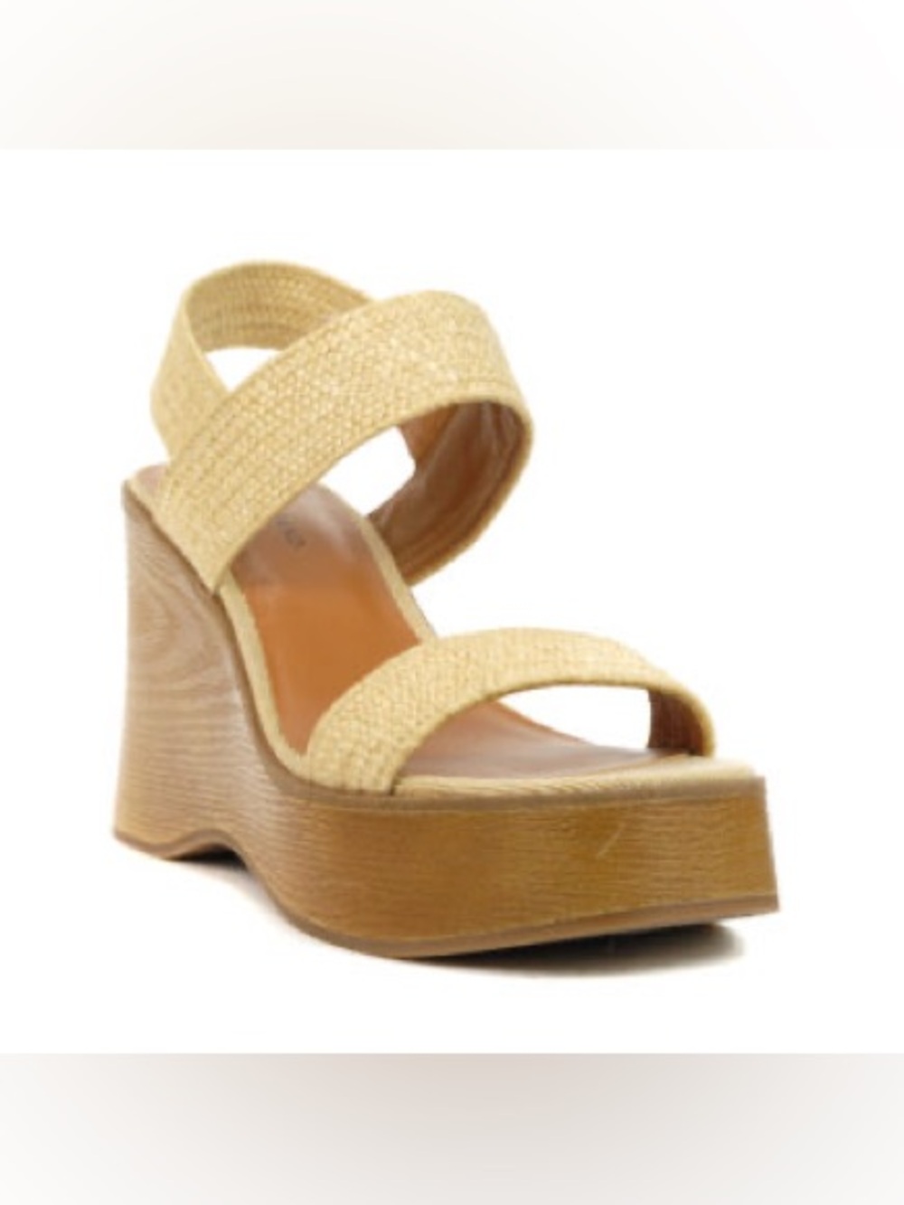 Lucky Brand Beige Woven Platform Wedge Sandals